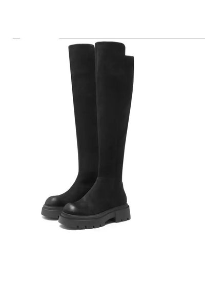 Buy Retro Thigh-High Boots Slim Stretch for Petite WomenBlack Black in UAE