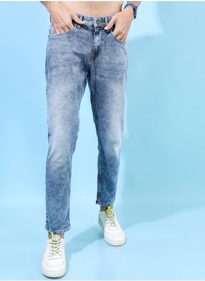 Buy Mid Rise Acid Wash High Fade Jeans in Saudi Arabia