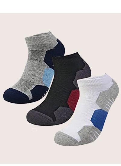 Buy Men's Pack of 3 Half Ankle  Socks - 40-45 EU in Egypt