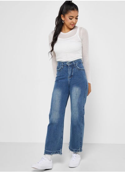 Buy Raw Edge Detail Jeans in UAE