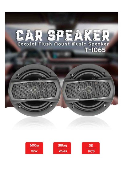 اشتري Coaxial Flush Mount Music Speaker 2 Pcs Set 60W/600W Speaker 6" 3 Way Music Speaker T1065 في السعودية