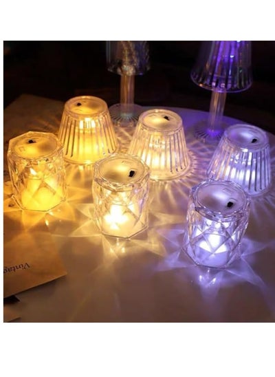 Buy Acrylic Crystal Decorative Lamp For Home Tables, Mini Battery Operated Led Table Lamp With Crystal Diamond Design 6 Pieces in Egypt