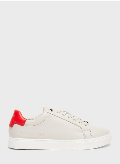 Buy Logo Leather Lace Up Sneakers in Saudi Arabia