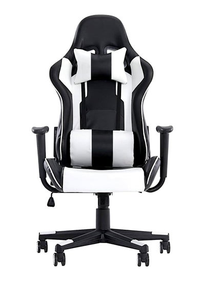 Buy SBF Ergonomic High Back PU Leather Office Chair | Reclining Backrest up to 180° | Gaming Chair with Adjustable Height, Headrest, and Lumbar Support, White Black in UAE