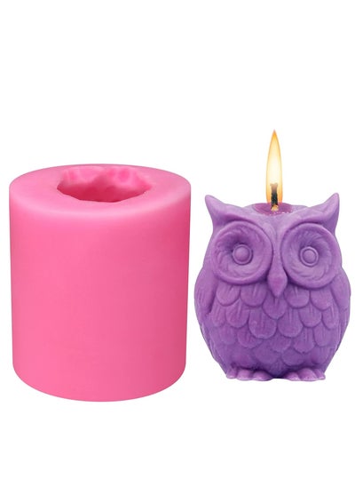 اشتري 3D Owl Silicone Candle Moulds Soap Making Mould Cake Decorating Fondant Chocolate Candy Baking Animal Shape في الامارات