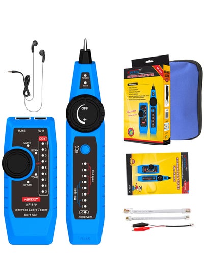 Buy NF-810 Network Cable Tester Kit for RJ11 RJ45 CAT5 CAT6 LAN Cable Multi Function Wire Tracker Wiremap PoE TEL Testing Line Finder with LED Light Earphone Tool Bag in Saudi Arabia