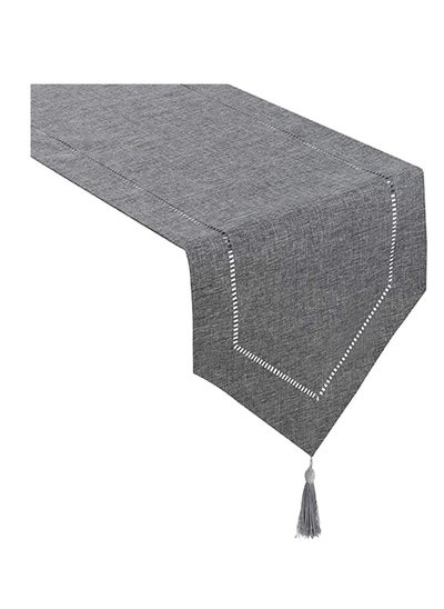 Buy Decorative Linen Table Runner with Tassels Tabletop Collection 14  72 Inches Table Runners for Everyday Dining Wedding Party Holiday Home Decor 14"  72" Grey in UAE