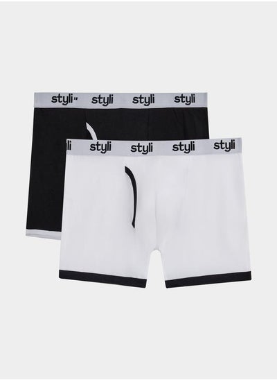 Buy Pack of 2 - Cotton Stretch Long Trunks in Saudi Arabia