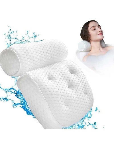 Buy Bathtub Pillow, Bathtub Spa Pillow with 4D Air Mesh Technology and 7 Suction Cups, Bath Pillows for Tub Neck and Back Support, Fits All Bathtub, Hot Tub and Home Spa in Saudi Arabia