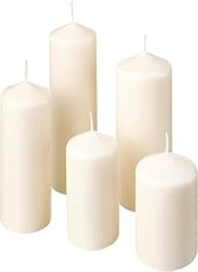 اشتري IKEA FENOMEN - Unscented Block Candle, Set of 5, Natural في مصر