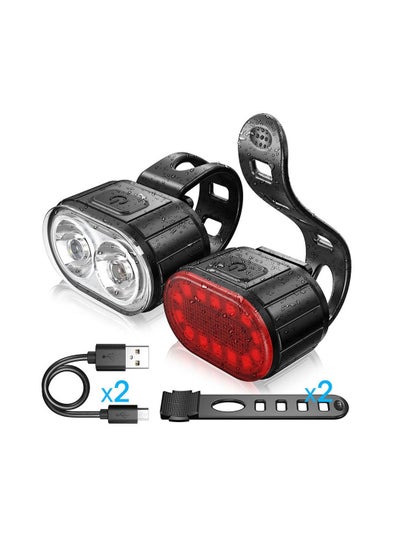 Buy USB Rechargeable Waterproof  Bike Light Kit in Saudi Arabia