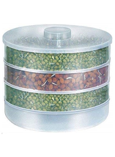 اشتري Plastic Hygienic Sprout Maker Box with 4 Container Organic Home Making Fresh Sprouts Makers for Home Material Box Container Sprouted Grains Seeds Dal,Channa, Organic Sprouting Jar - 17 oz في الامارات