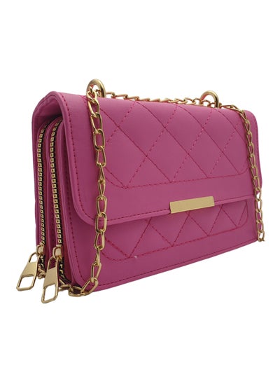 Buy TO 3001 LEATHER WOMEN, GIRLS CROSS BODY BAG, SHOULDER BAG, WITH ATTATCHED BELT, MODERN, UNIQUE AND ELEGANT DESIGN, DIMENSIONS 13*21*7 CM PINK A in Egypt