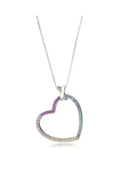 Buy Colored Diamond Big heart necklace girls gifts are versatile and fashionable in Saudi Arabia