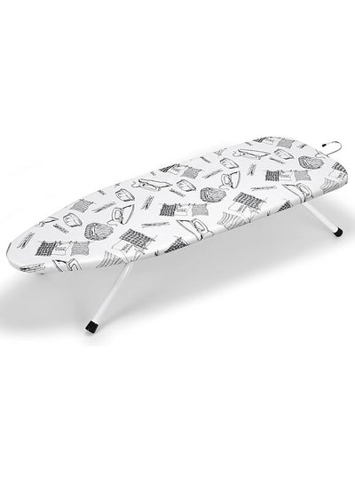 اشتري 13''X36'' Portable Tabletop Ironing Board With Hanger Iron Board With Thick Felt Padding And 100% Cotton Cover Foldable Legs في السعودية