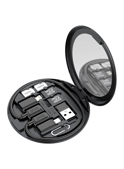 اشتري Mini Mirror SD CF Card Reader 11 in 1 TF Memory Card Adapter Camera Card Reader Digital Beauty Gadget Storage case USB C Type Charging and Data Transfer case في الامارات