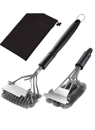 Buy Grill Brush with Scraper 18 Inch Two Kinds of Exchangeable Brush Head at Carrying Bag Safe Wire Stainless Steel BBQ Brush Barbecue Cleaning Grill Brush for Gas/Charcoal Grilling Grates in Saudi Arabia