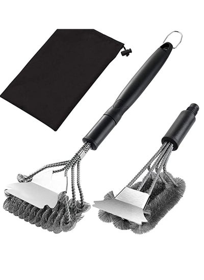 اشتري Grill Brush with Scraper 18 Inch Two Kinds of Exchangeable Brush Head at Carrying Bag Safe Wire Stainless Steel BBQ Brush Barbecue Cleaning Grill Brush for Gas/Charcoal Grilling Grates في السعودية