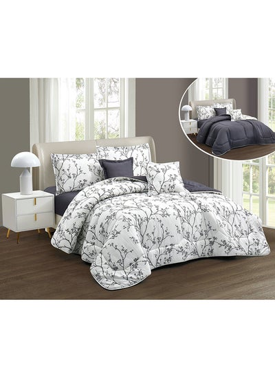 Buy Horse Comforter Set With Durable And Soft Fabric Two Sides With A Floral Pattern 4 Pieces King Size in Saudi Arabia