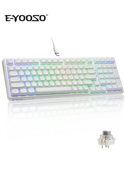 Buy Z99 Creamy Mechanical Keyboard, Hot Swappable, Pre-lubed Linear Switches, Gasket Structure with Sound Dampening Foam, RGB Backlit, 99 Keys Wired Custom Gaming Keyboard for PC/Mac,White in Saudi Arabia