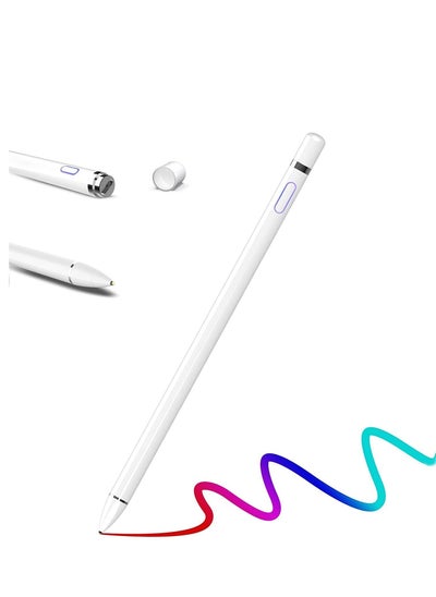 اشتري Active Stylus Pen,Stylus Pens for Touch Screens 1.45mm High Precision and Sensitivity Point Capacitive Stylus, for Most Touch Screen Device (White) في الامارات