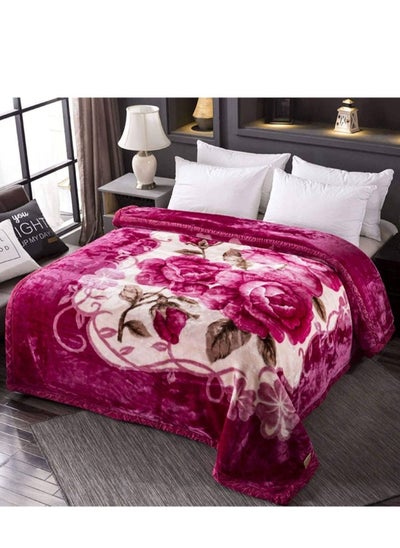 Buy Multi-colored winter blanket, size 2*2.20 - weight 4kg in Saudi Arabia