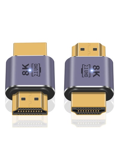 اشتري HDMI Male to Male Adapter 8K, 48Gbps HDMI 2.1 Adapter, HDMI to HDMI Adapter UHD, HDMI 2.1 Extender Support 8K@60hz 4K@120Hz HDMI Port, Compatible with HDTV, HDR, ARC Laptop, PC, Video (2Pcs) في السعودية