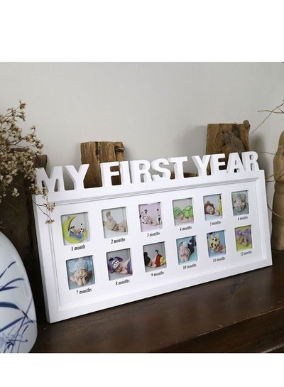 اشتري My First Year Baby Keepsake Frame for Photo Memories في الامارات