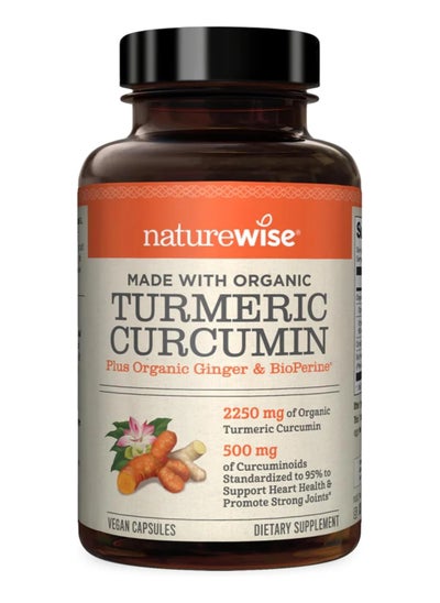 Buy NatureWise Curcumin Turmeric 2250mg | 95% Curcuminoids & BioPerine Black Pepper Extract | Advanced Absorption for Joint Support [2 Month Supply - 180 Count] in Saudi Arabia