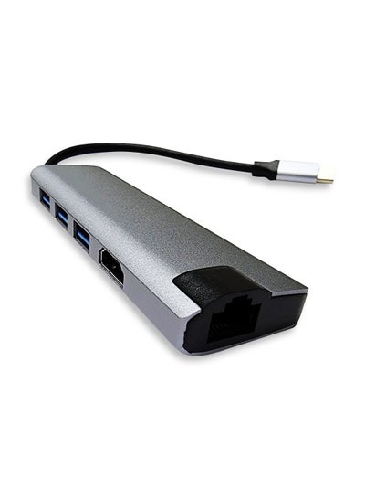 Buy Convert Hub Multi Sooket 6 In 1 USB Type C Docking station Compliant with USB 3.0, USB 1.1 / 2.0 Specifications Fast Transfer For Laptop / PC in Egypt