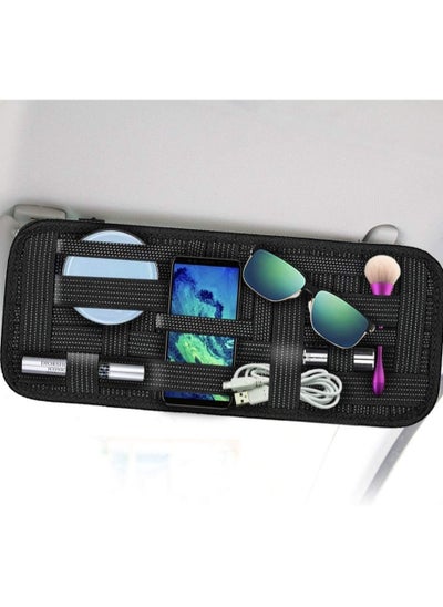 Buy SourceTon 2 Packs Car Sun Visor Organizer, Car Visor Storage Anti-Slip Elastic Woven Board for Sunglass Holder Parking Fuel Card Digital Accessories in UAE