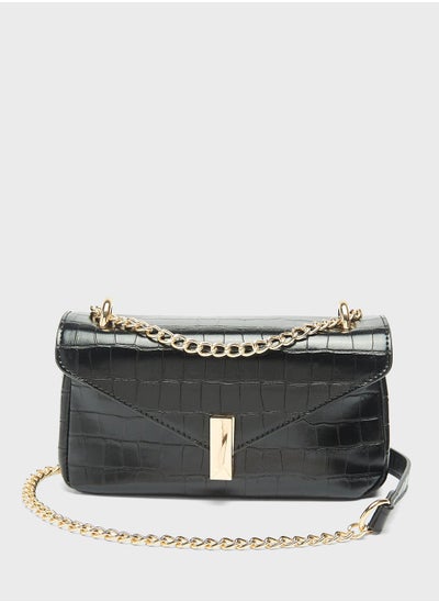 Buy Chain Detail Flap Over Crossbody in UAE