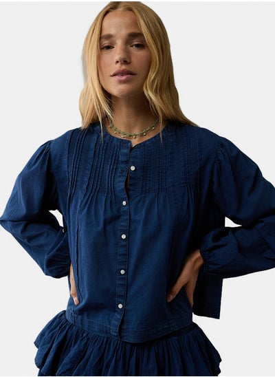 اشتري AE Pintucked Long-Sleeve Blouse في مصر