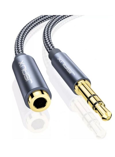Buy JSAUX Audio extension - 3.5mm Jack (Male-Female) Cable [Grey, 2m] in Egypt