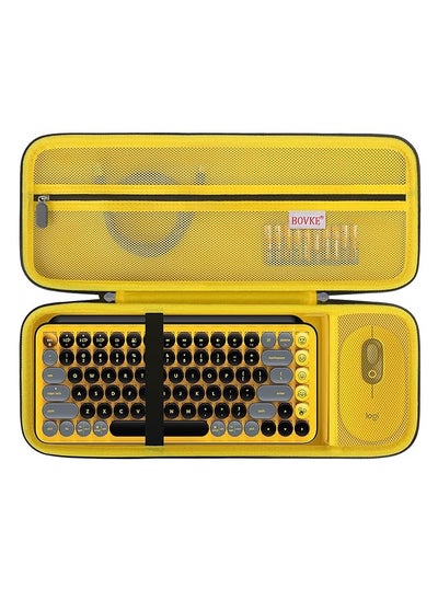 اشتري Hard Carrying Case Compatible With Logitech Pop Keys Mechanical Wireless Keyboard And Pop Wireless Mouse Combo Mesh Zipper Bag For Cables Batteries Emoji Keys Black Plus Blast Yellow Case Only في السعودية