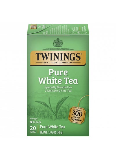 Buy Twinings Fujian Chinese Pure White Tea, 20-Count Pack of 6, Individually Wrapped Tea Bags, Light & Fresh, Caffeinated in UAE