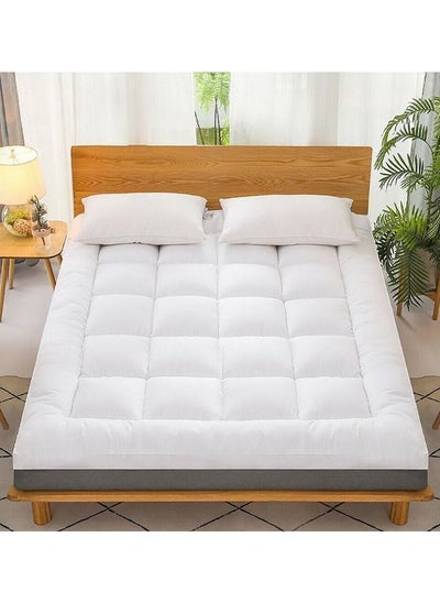 اشتري Medicated Cotton Soft Quilted Fitted Cooling Full Mattress Topper, Breathable Mattress Protector في الامارات