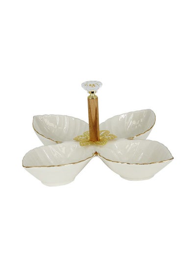 Buy Rahalife 8 Inch Ceramic Snack plate , Snack Dish Fruit Serving Plate , Snack Serving Flower shaped Candy and Nut Serving Tray in UAE