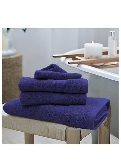 Buy Daffodil (Navy Blue) Premium Bath Towel (70x140 Cm-Set of 1) 100% Cotton, Highly Absorbent and Quick dry, Hotel and Spa Quality Bath linen with Stripe Diamond Dobby-500 Gsm in UAE