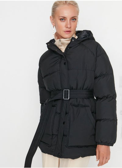 Buy Hooded Pocket Detail Coat in UAE