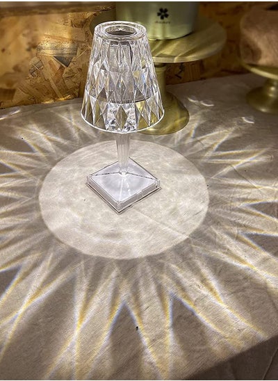 اشتري Crystal Table Lamp, LED Night Light Bedside Lamp with USB Charging Port,Acrylic Touch Control Crystal LampDecoration Desk Nightstand Lamps,Decorative Lamp for Living Room Bedroom في الامارات