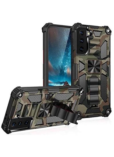 اشتري Womdee Armor Case for Samsung Galaxy S21 Plus/ S21 Ultra with Invisible Kickstand Shockproof Camouflage Cover (S21 Plus) في الامارات