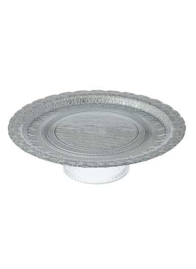 Buy Glass cake stand, base size 30 cm height 10 cm in Saudi Arabia