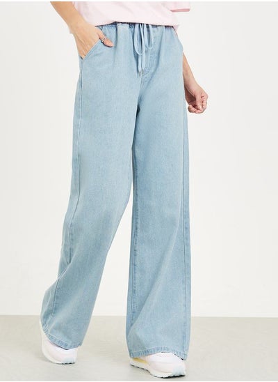 اشتري Wide Leg Drawstring Jeans with Pockets في السعودية