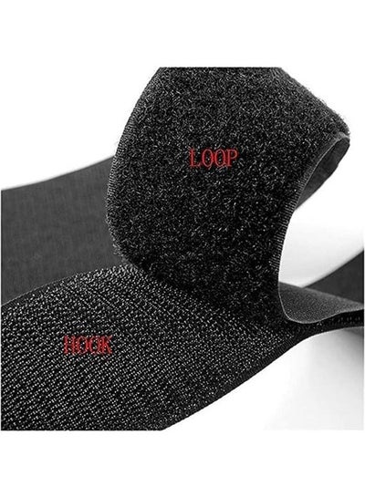 Buy Colored Nylon Scotch Velcro Hook and Loop Tape without Glue Magic Tape for Sew on Accessory Belts (Black) in Egypt