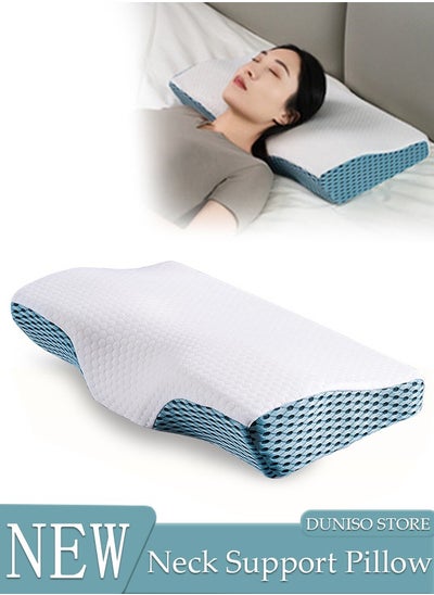 Buy Super Comfort Ergonomic Pillow for Neck Head and Shoulder Pain Relief Contour Support Pillows for Bed Sleeping Orthopedic Cervical Spine Stretch Pillow for Side Back Stomach Sleeper in UAE