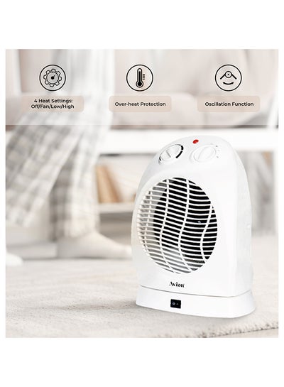 Buy Fan Heater With 4 Heat Settings Over-Heat Protection Safety Tip-Over Switch in UAE