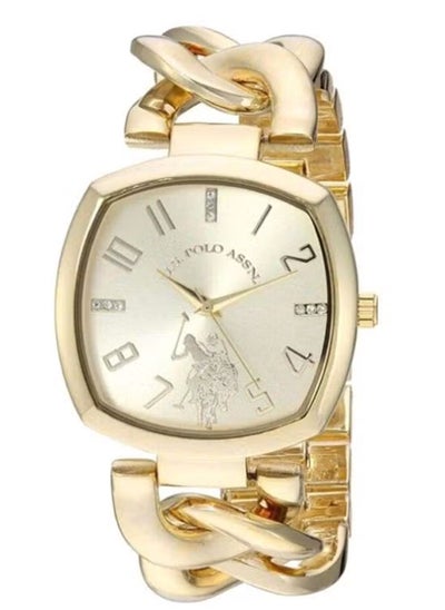 Buy U.S. POLO ASSN. Women's Quartz Watch, Analog Display and Gold Plated Strap USC40250 in UAE