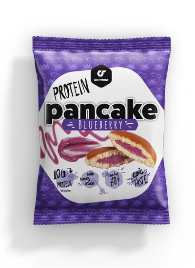 Buy Go Fitness 12 Protein Pancakes - High Protein Snack, Freshly Baked & Extremely Delicious - Protein Bar Alternative with 10 g Protein Per Pancake (Blueberry) in UAE