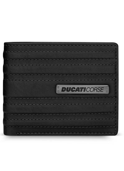 Buy Ducati Corse Linea Black Genuine Leather Wallet For Men - DTLGW2200101 in Saudi Arabia